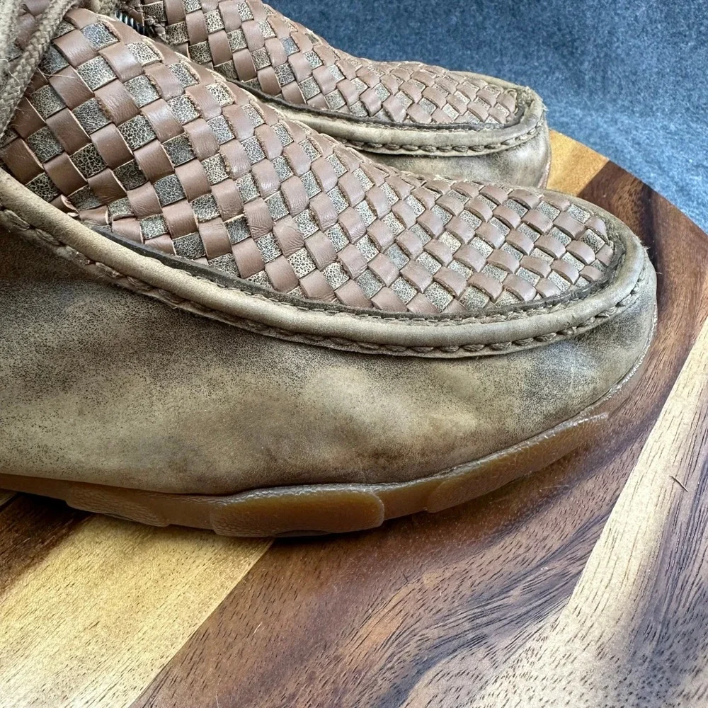 Twisted X Men's Chukka Driving Moc MDM0033 Brown Basket Weave Size 11.5W